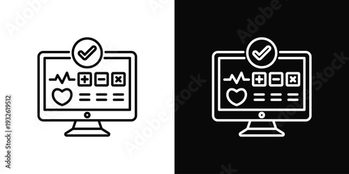 Diagnostic Results Icon In Black And White Style