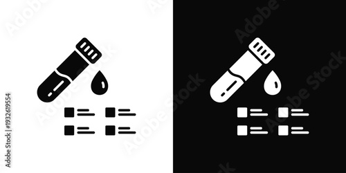 Blood Sample Icon In Black And White Style