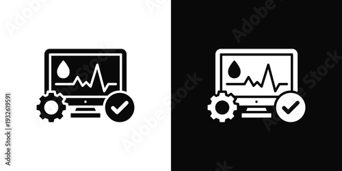 Blood Diagnostics Icon In Black And White Style