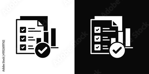 Lab Results Icon In Black And White Style