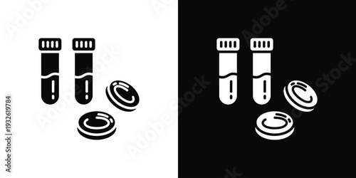 Hematology Test Icon In Black And White Style