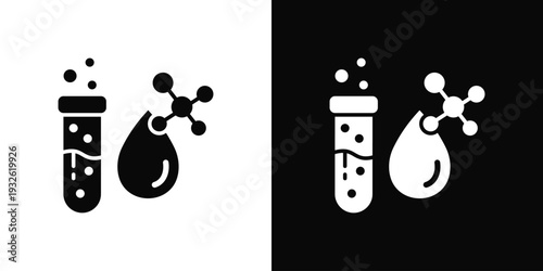 Biochemical Test Icon In Black And White Style