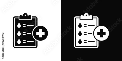 Medical Blood Test Icon In Black And White Style