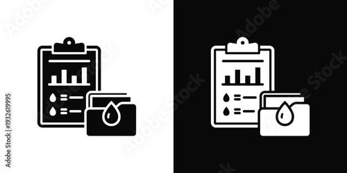 Blood Test Report Icon In Black And White Style