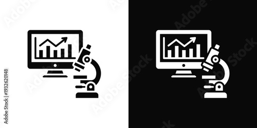 Laboratory Analysis Icon In Black And White Style
