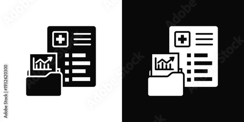 Medical Results Icon In Black And White Style