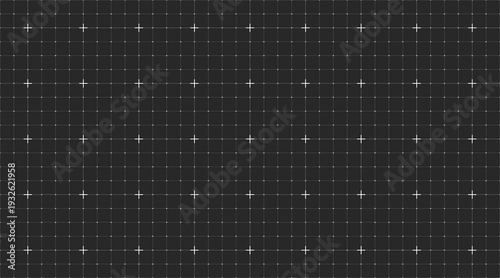 Gray background with a bright white line grid creating a square pattern. Blueprint background for technology, architecture, or infographic project concept. Blank grid paper sheet vector illustration