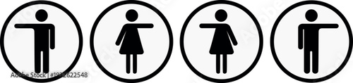 WC toilet icons. Human male or female signs. Baby change table room, disabled symbol.	