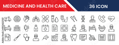 Medicine and Health Care Icons Collection for Medical Use