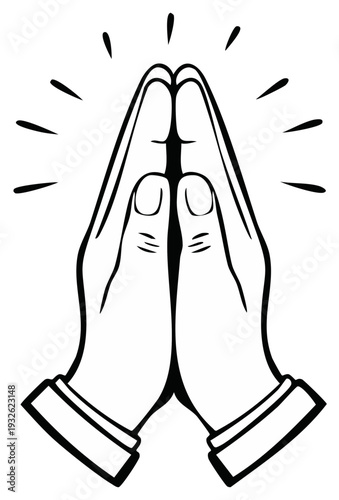 Praying Hands Illustration Offering Hope and Respect in Spiritual Gesture
