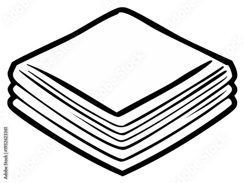 Stacked napkins illustration with outline style for graphic design elements