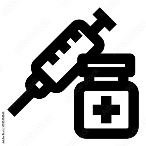 Medical syringe and vaccine bottle for health and wellness