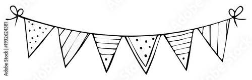 Hand drawn pennant banner vector illustration