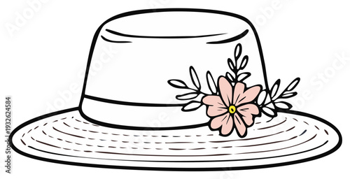 Elegant Summer Hat with Delicate Flower Embellishment for Fashion and Style