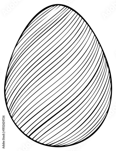 Decorative Easter Egg Outline with Swirling Line Pattern