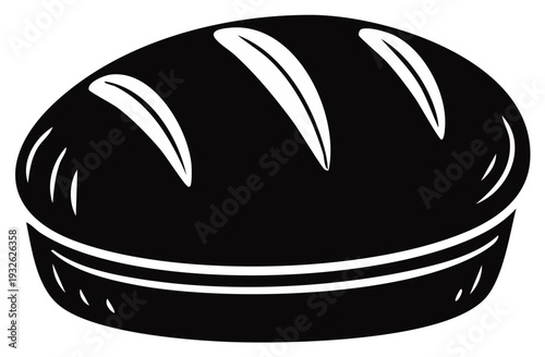 Classic Loaf of Bread Silhouette with Freshly Baked Scoring Marks