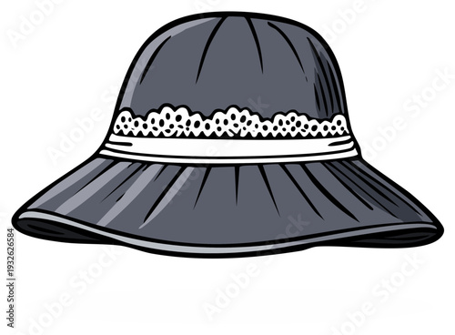 Elegant Wide Brim Hat with Lace Trim Classic Vintage Style Accessory