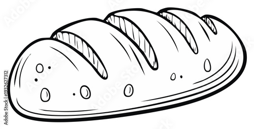 Artistic Sketch of a Freshly Baked Loaf of Bread