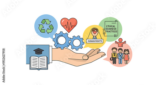 Set of 6 education icons vector