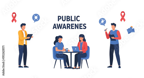 Vector illustration of people for public awareness campaign