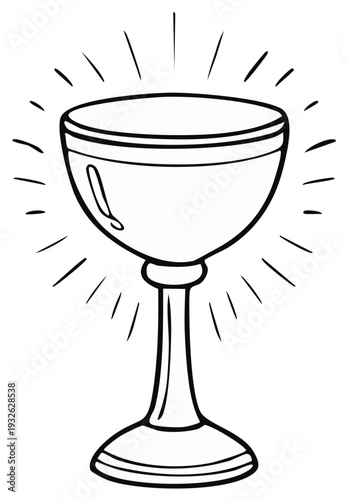 Stylized Holy Chalice Radiating Divine Light and Spiritual Energy