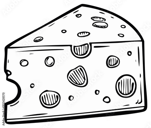 Cartoon Swiss Cheese Wedge Illustration Food Dairy Product Graphic