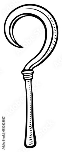 Cartoon Drawing of a Heqa Scepter Symbol - Ancient Egyptian Crook