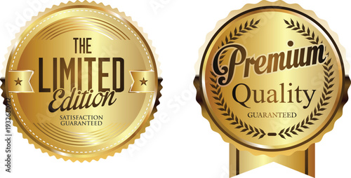 Gold premium quality and limited edition labels