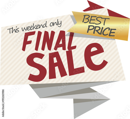 A final sale sign with a best price tag