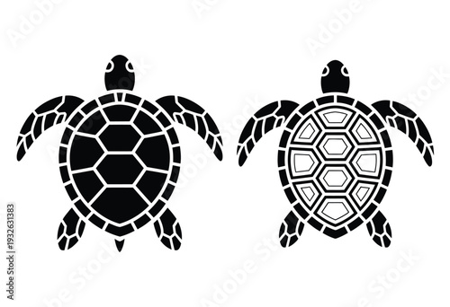 Sea turtle silhouette vector illustration