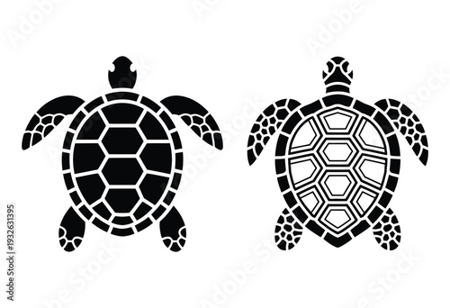 Sea turtle silhouette vector illustration