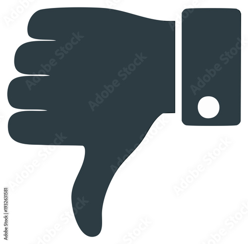 Hand gesture with thumb pointing down representing dislike, disagreement, or disapproval