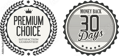 Premium choice and money back guarantee seals