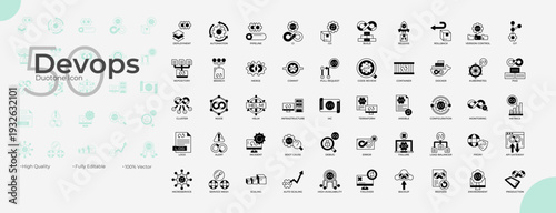 Devops Duotone Editable Icons set