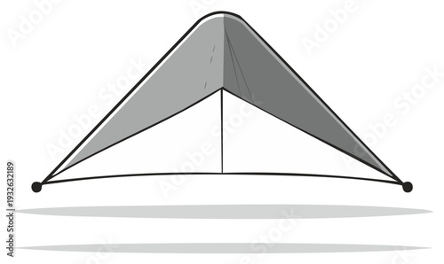 Minimalist Hang Glider Illustration Winged Flight Adventure Graphic Design Element