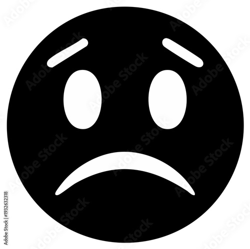 Sad Emoticon Symbol Expressing Disappointment in Digital Communication and Online Content Depicting a Feeling