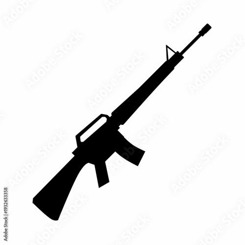 Anti-aircraft artillery gun silhouette military defense