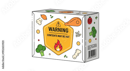 Vector illustration of a warning food box