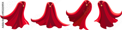 Cartoon superhero red cloaks