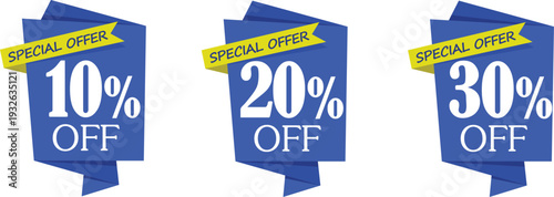 Discount percentage labels for promotional offers