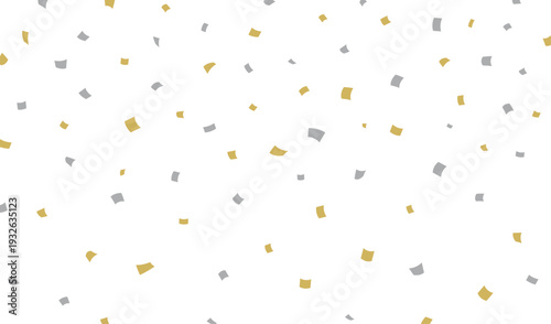 Dense gold and silver confetti scattered across the entire background