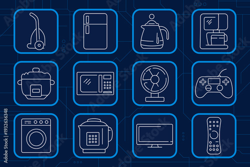 Gaming set icon. Skull over text, play button, console discs, crosshair aim, gamepad, arcade cabinet, headset gamer, game over tablet, desktop tower, trophy controller, devil skull, pixel hearts