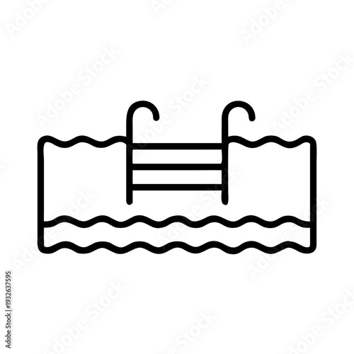 Swimming pool icon vector design summer vacation leisure activity and ladder for swimming pool concept 