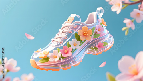 Spring fashion flower sneakers with creative design