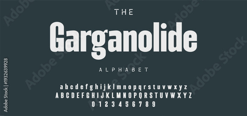 Digital modern alphabet font. Creative abstract urban, futuristic, fashion, sport, minimal technology typography.  Simple vector illustration with number