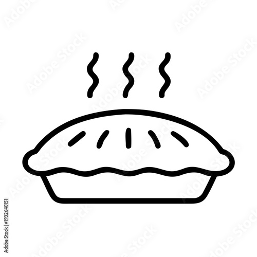 Delicious freshly baked pie vector illustration for dessert recipes and holiday baking related designs and art