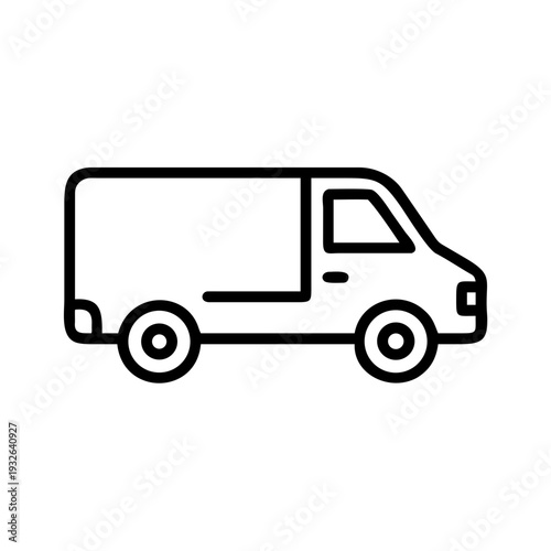 Delivery van icon vector illustration of transportation vehicle for logistics and moving company services