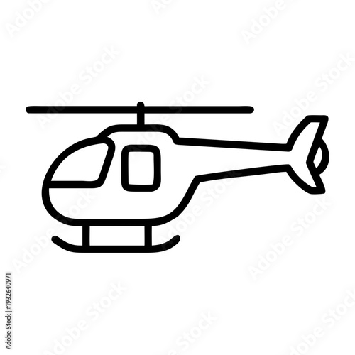 Helicopter vector icon illustration download for free simple line art helicopter image for design projects