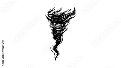 Abstract Black Smoke or Fire Swirl Vector