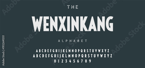 Digital modern alphabet font. Creative abstract urban, futuristic, fashion, sport, minimal technology typography.  Simple vector illustration with number